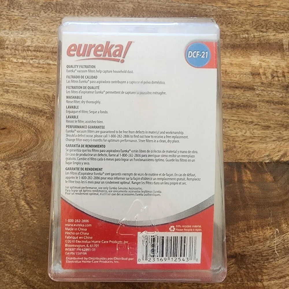 Eureka DCF-21 Vacuum Filter 68931A White Washable Upright Replacement New